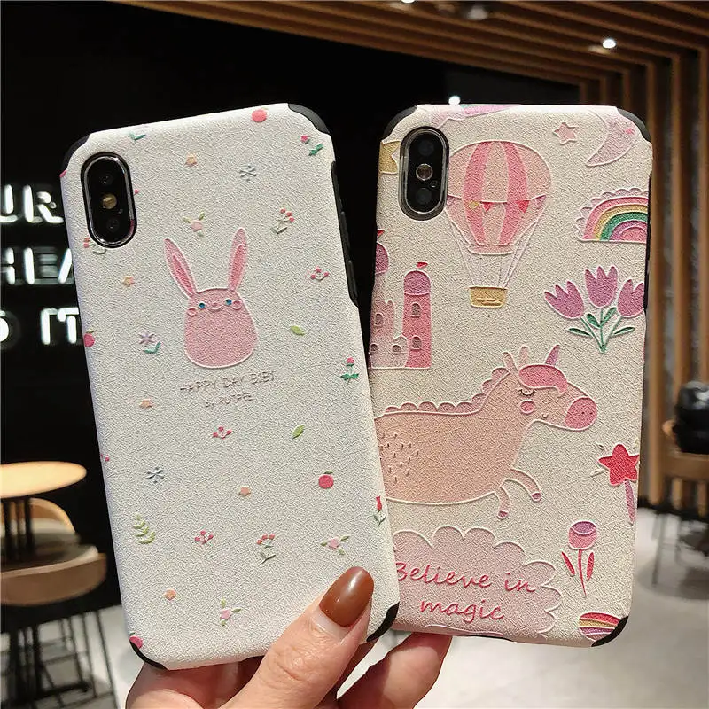 Япония и Южная Корея мультфильм милый для Iphone 66S 6P 78 78plus Xxs Xr Xsmax рельефный мягкий