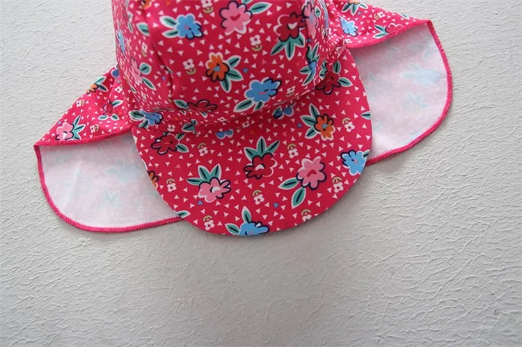 Children's Swimwear Bathing Clothes Girls Floral Print UV 50 Sun Protection One Piece Infant Baby Swimsuits With Hat Beachwear | Детская