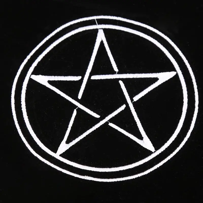 

80*80cm Velvet Tarot Tablecloth Altar Wicca Pentacle Sun Embroidery Board Game