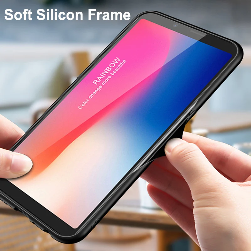 Лазерный чехол из закаленного стекла для Oppo R15x Aurora градиентный цветной 6 4