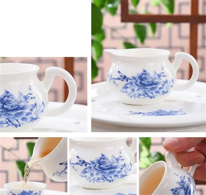Набор из 8 предметов чайный набор gongfu тонкой костяной фарфора семейный китайский