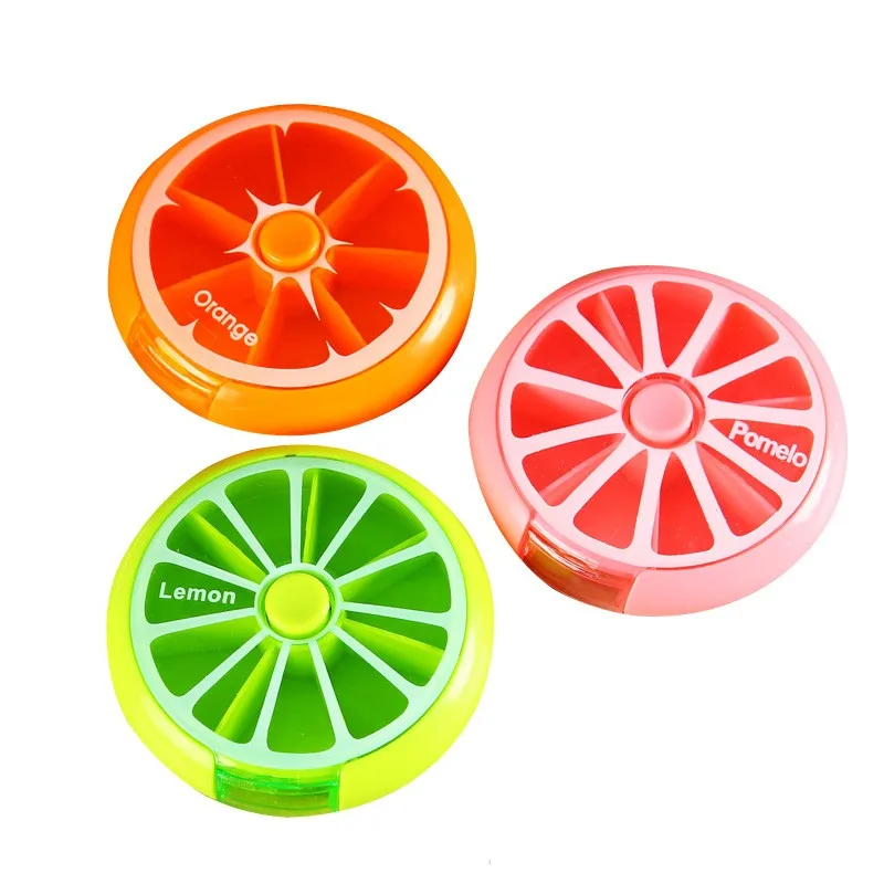 

Коробка для лекарств с фруктами, вращающаяся в неделю маленькая пластиковая коробка для лекарств, портативная коробка для лекарств на 7 дне...