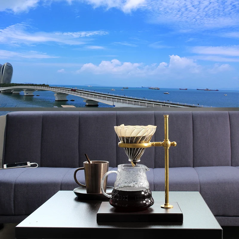 

Pour Over Coffee Dripper Maker Stand With Wood Base, Extra 40-Pack Paper Coffee Filters