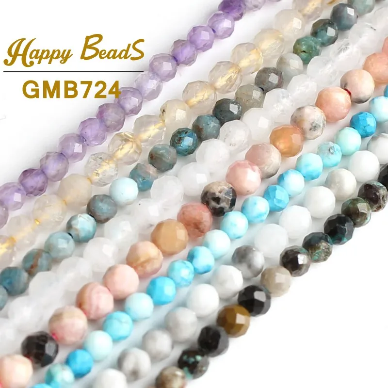 2 5 мм натуральный граненый Апатит кварц гавлита бриллиантовые круглые бусины