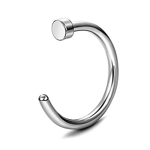 Color 10 1 шт Медицинский стальной поддельный нос кольцо Labret губы кольцо C клип губы пирсинг Спираль пирсинг для пупка искусственное кольцо для носа 0,8x8 мм - Окраска металла: Color 10