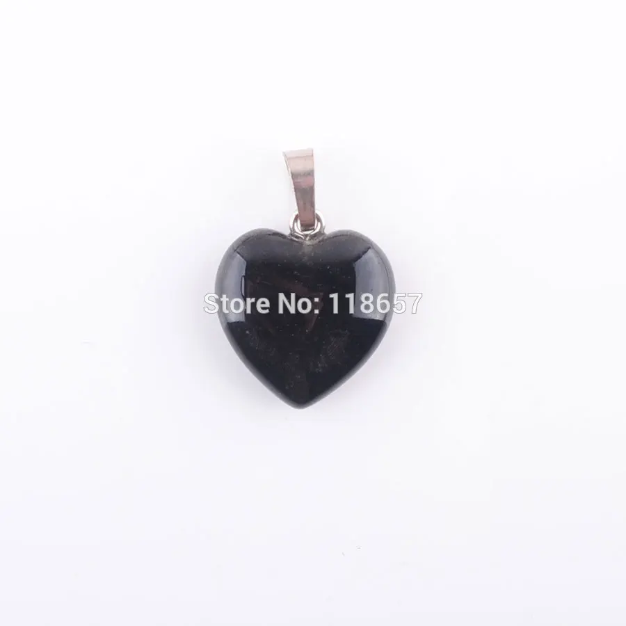 Black Agate YOWOST натуральные тигры глаз авантюрин Агаты кристаллы аметиста лазурит Любовь Сердце с кулоном и бусинами в виде камней ожерелье ювелирные изделия IBN345 - Окраска металла: Black Agate