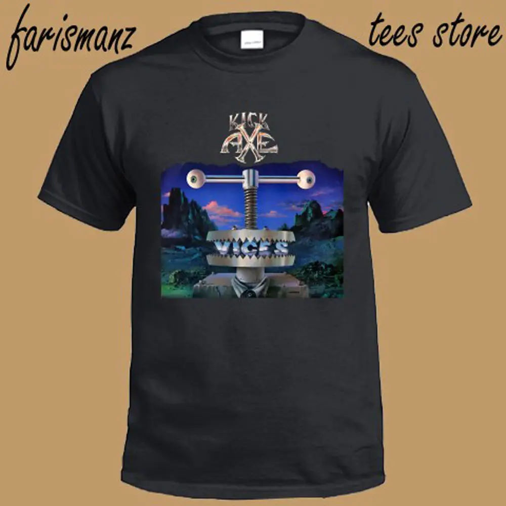 Новая мужская черная футболка с толстым топором толстая металлическая лента