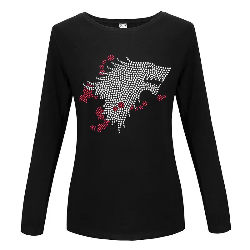 Топы футболка Для женщин Camisetas Mujer Otono 2018 Diamond Футболка печати шею Повседневное Топ