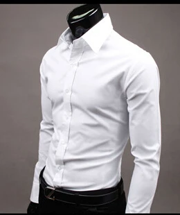 1 17 видов цветов мужские формальные рубашки чистый цвет мужские slim fit Мужчины костюм одежда Лидер продаж - Цвет: 1