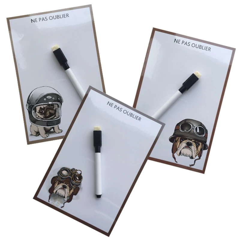 Милая собака печать компактная сухая стираемая Гибкая магнитная доска на