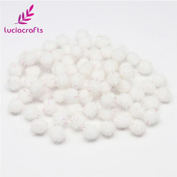 white Lucia crafts, 144 шт., около 10 мм, синель, стебли, бендарос, Рождественский плюшевый шар, корень для волос, сделай сам, детские игрушки,, J0702 - Цвет: white