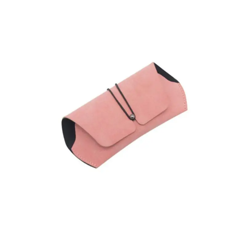 Pink Креативный Чехол для очков с пряжкой, мягкая упаковка, коробка для очков для близорукости, простая, Ретро стиль, анти-давление, портативная, матовая кожа, солнцезащитные очки, Storag - Цвет: Pink