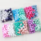 TYRY.HU, 100 шт., силиконовые бусины, круглые 15 мм, аксессуары для прорезывания зубов для новорожденных, зажимы для соски, колье для прорезывания зубов, бусины из силикона