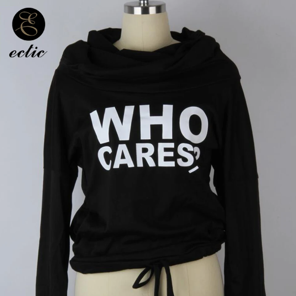 Poleron Mujer 2019 Hipster Sweatshirt Ulzzangs Turtleneck Harajuku Streetwear Women Hoodies Kangaroo Pocket Hoodie Who Cares | Женская