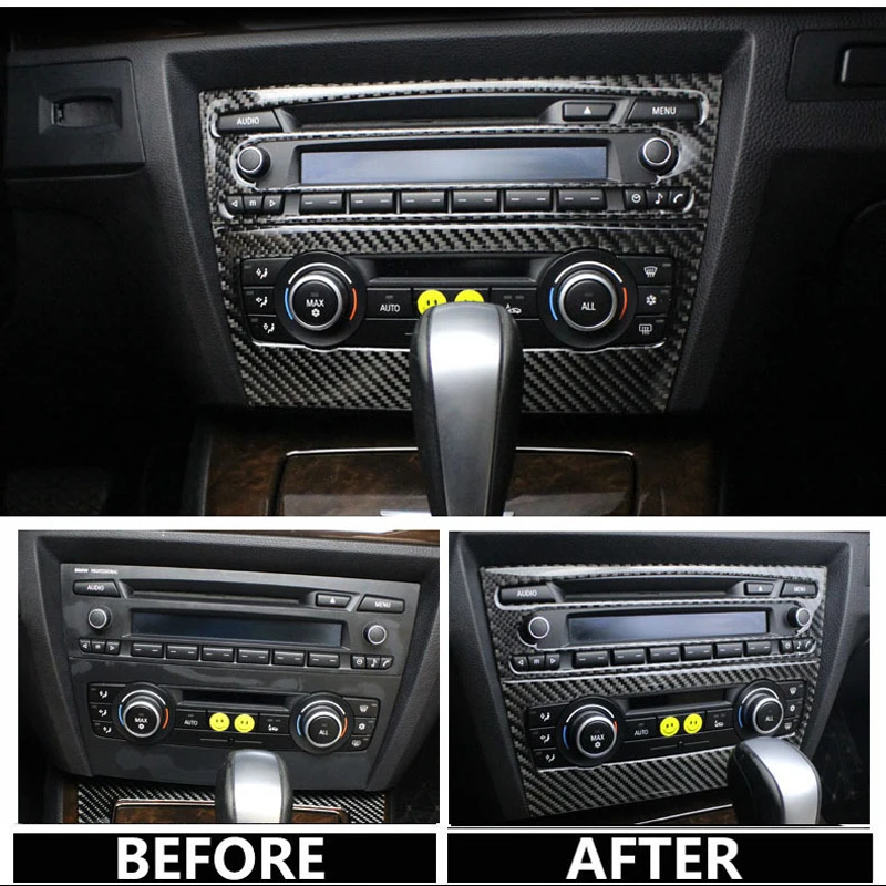 For BMW E90 E92 E93 Interior Trim Carbon Fiber Air conditioning CD control panel decoration Car styling 3 series accessories | Автомобили