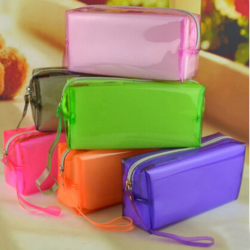 Пенал прозрачный для ручек и карандашей модные Канцтовары карамельных цветов