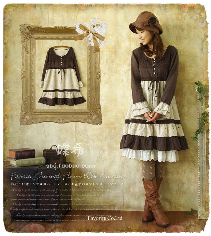 Vestido винтажное кружевное платье с оборками и вышивкой для девочек Moda Mujer Montre Femme