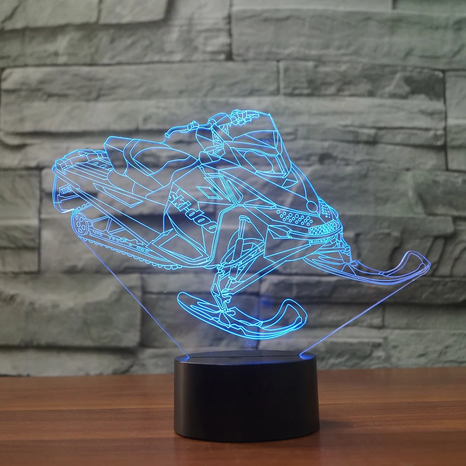 Настольная лампа для моделирования 3D снегохода светодиодный ночник с питанием