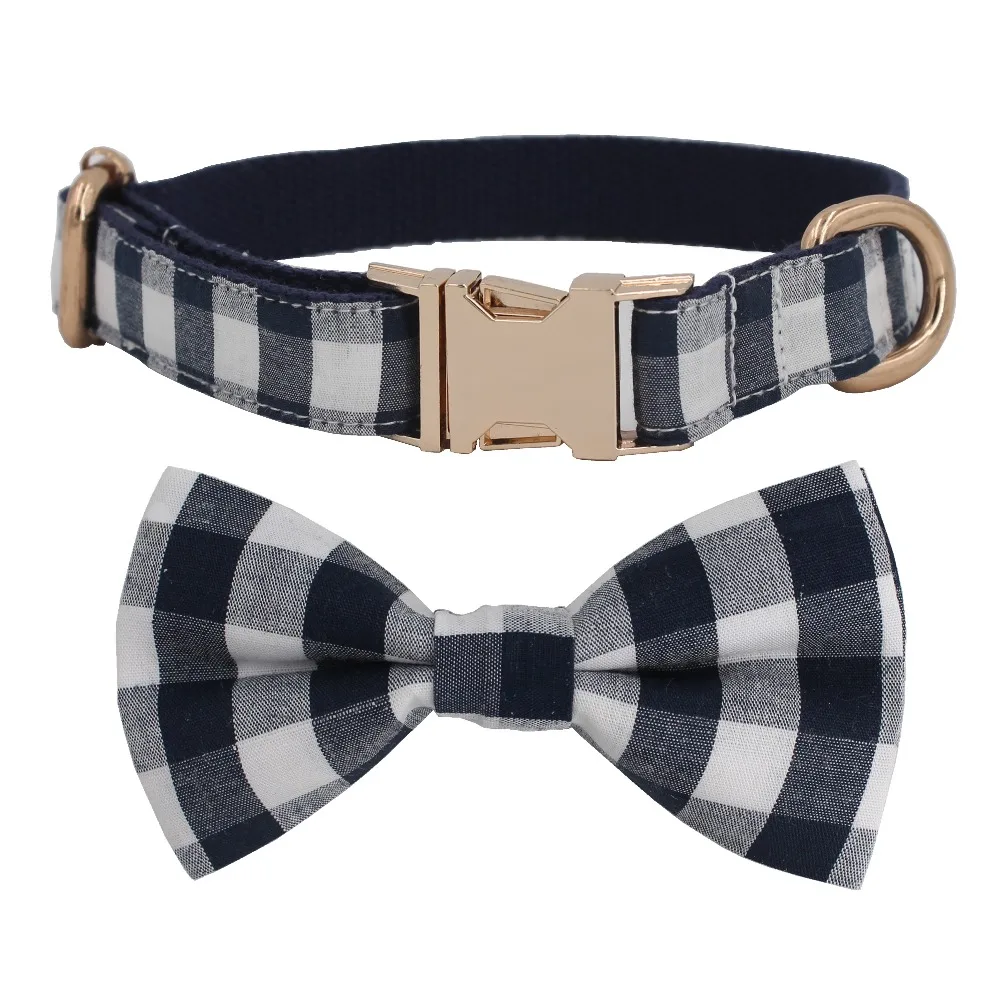 Ошейник для собак и кошек с галстуком бабочкой|plaid dog collar|dog collardog collar with bow |
