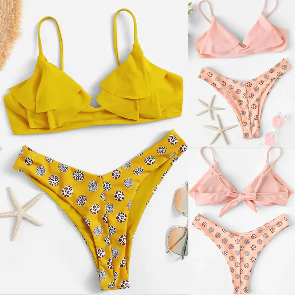 2020 сексуальный комплект бикини с высокой талией купальный костюм для женщин в