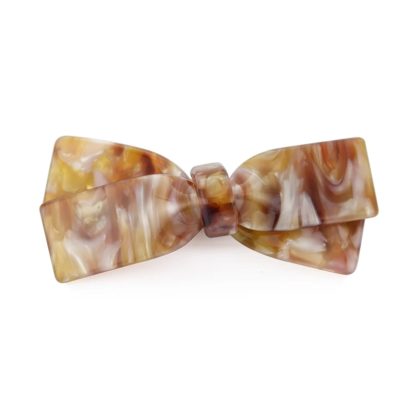 spot deep brown Новинка, модные украшения для волос, высокое качество, ацетат, бант, заколки для волос, заколки, элегантные французские заколки для волос для женщин, девушек, тиара - Окраска металла: spot deep brown