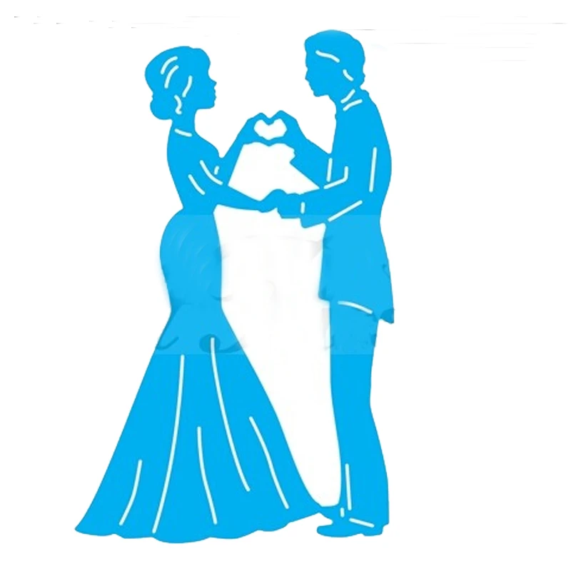 Свадебный трафарет McDies для жениха и невесты металлический выбивания ручная