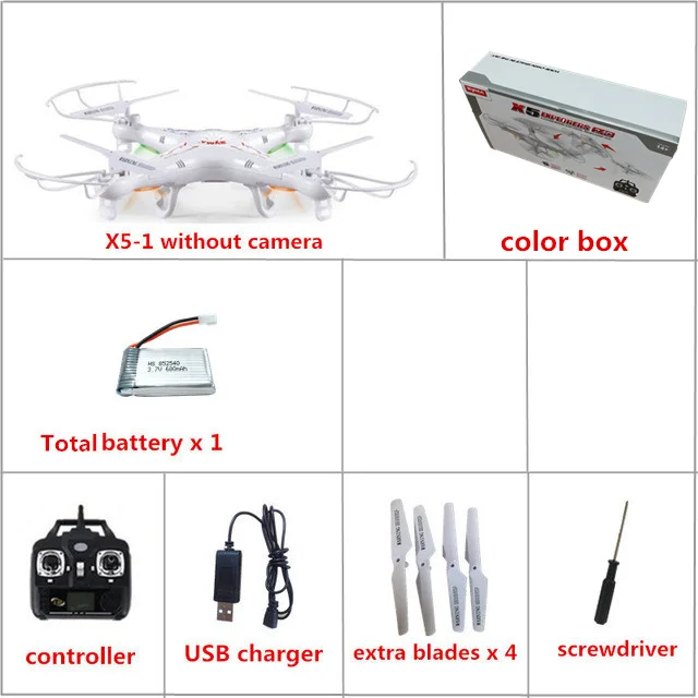 X5 1B Color box Квадрокоптер SYMA X5 Дрон 2,4G 6-осевой или SYMA X5C(обновление версии) RC Дроны с 2.0MP Камера дистанционного Управление вертолет игрушки - Цвет: X5 1B Color box