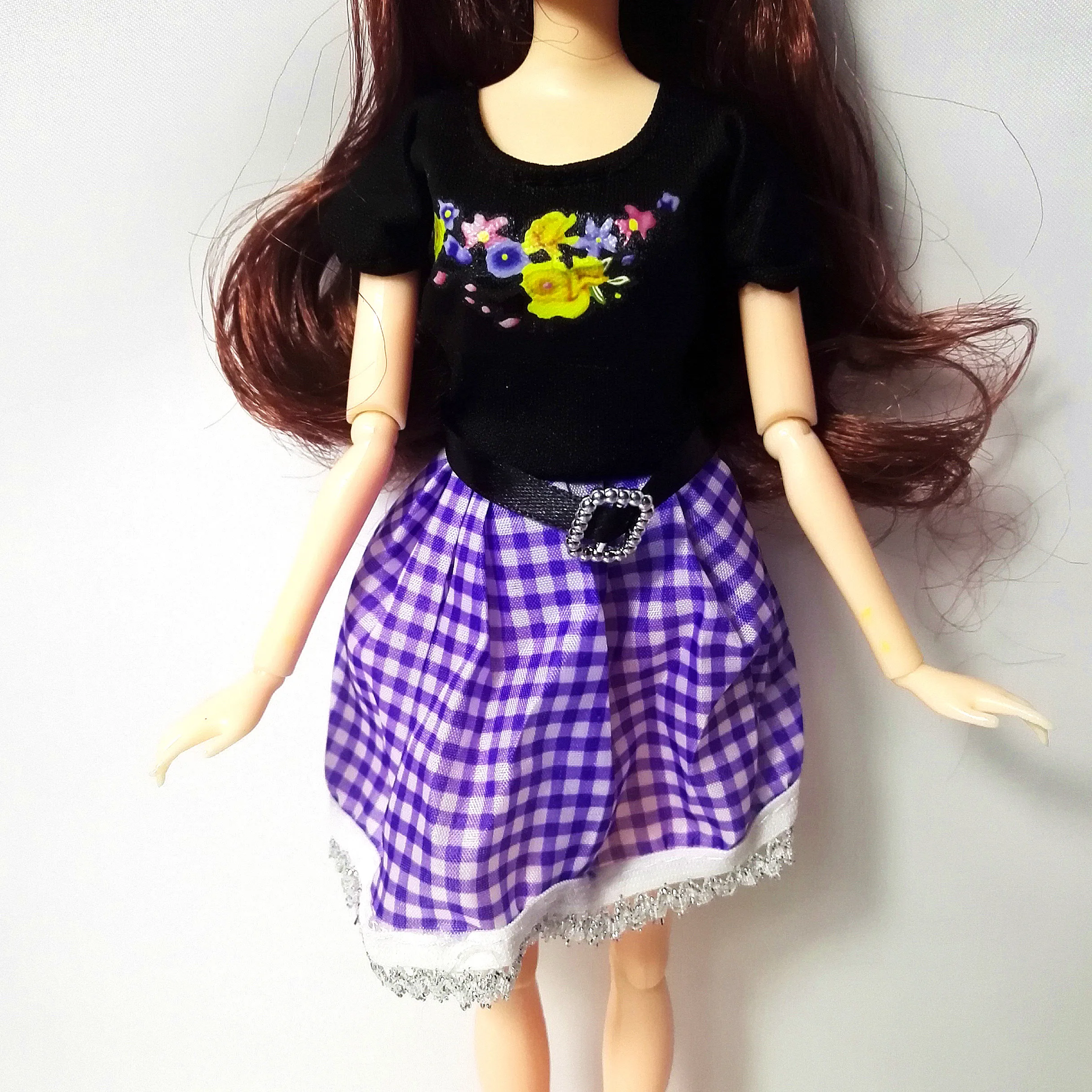 Одежда для куклы Барби платье черного и синего цвета одежда + черная шляпа