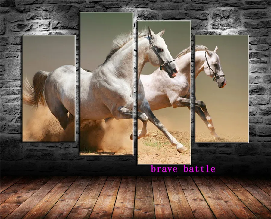 

Two Horse Canvas Painting Living Room Home Decor Modern Mural Art Oil Painting