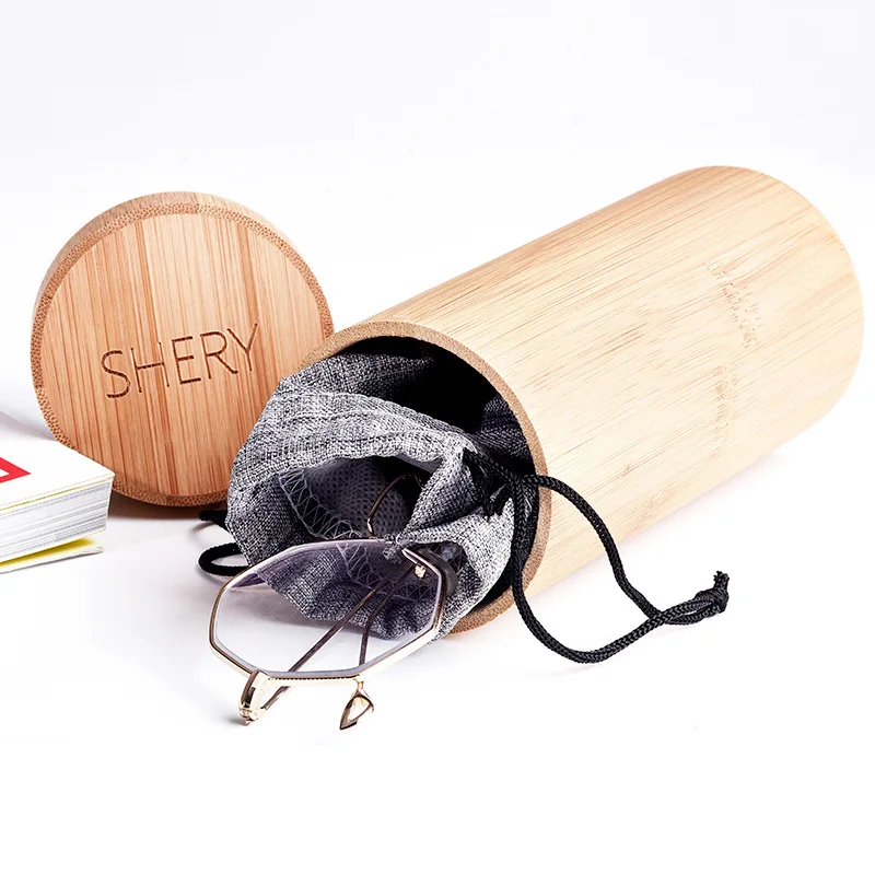 Модный бамбуковый держатель для очков мужчин и женщин круглый чехол
