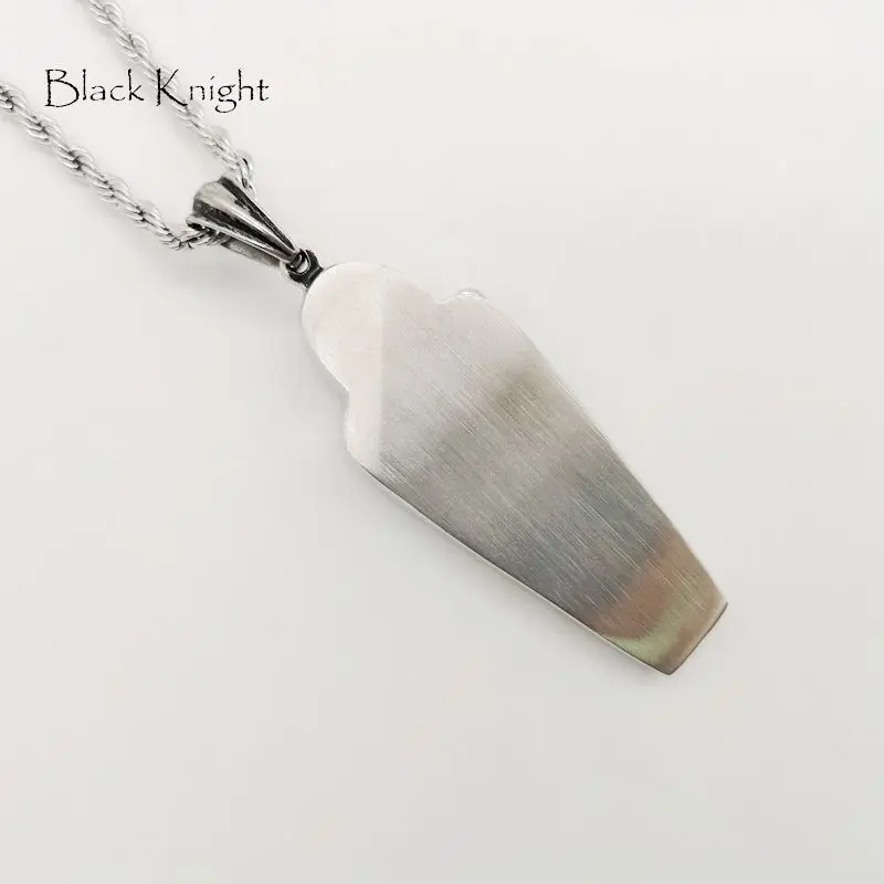 Черный рыцарь Готический гроб скелет ожерелье винтажное серебро цвет мумия