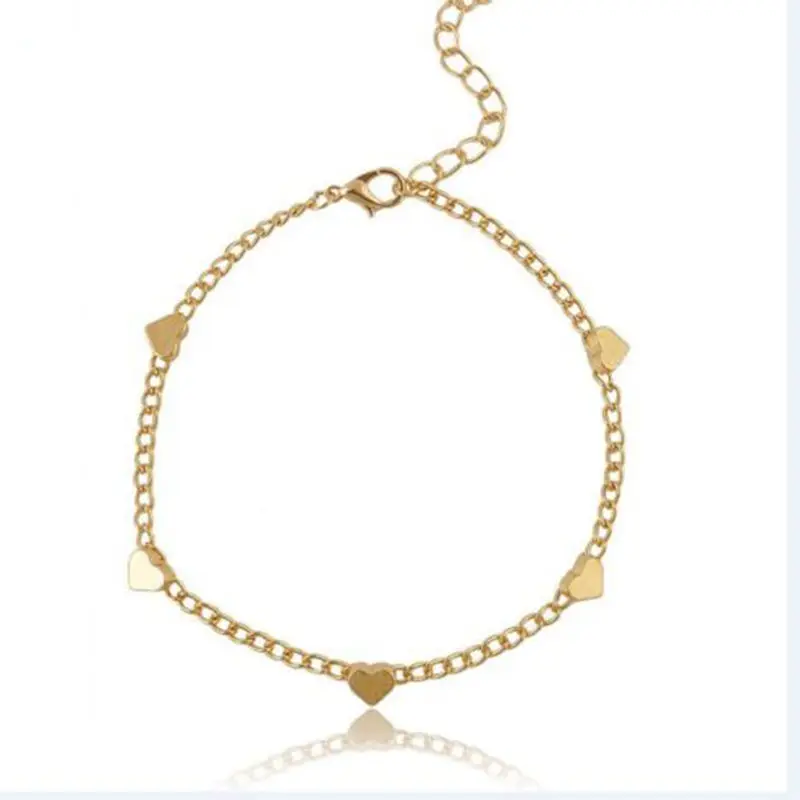 Women Heart Love Design Gold Foot Jewelry Chain Anklet Bracelet For Girls Summer Fashion Accessories | Украшения и аксессуары