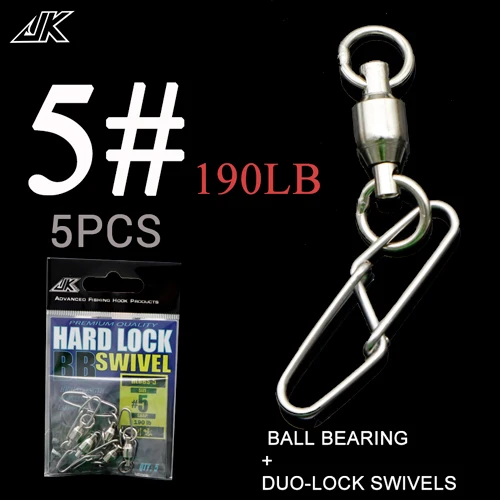 5 -190LB -5pcs JK 50-200LB сверхмощный шарикоподшипник баррель рыболовный роликовый Поворотный соединитель из нержавеющей стали твердое кольцо - Цвет: 5 -190LB -5pcs