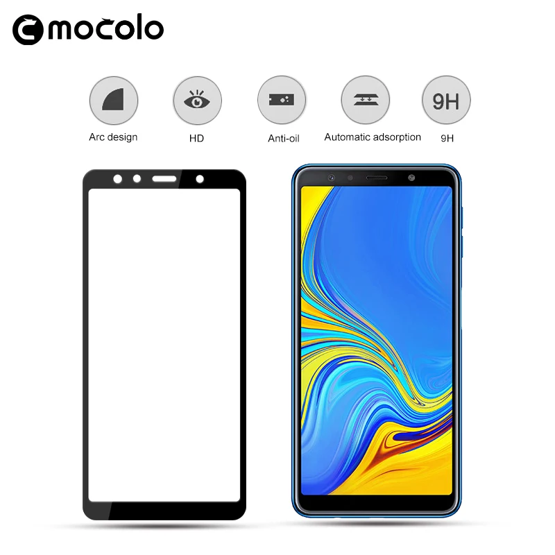 Закаленное стекло Mocolo для Samsung Galaxy A7 2018 твердая защитная пленка на полный экран