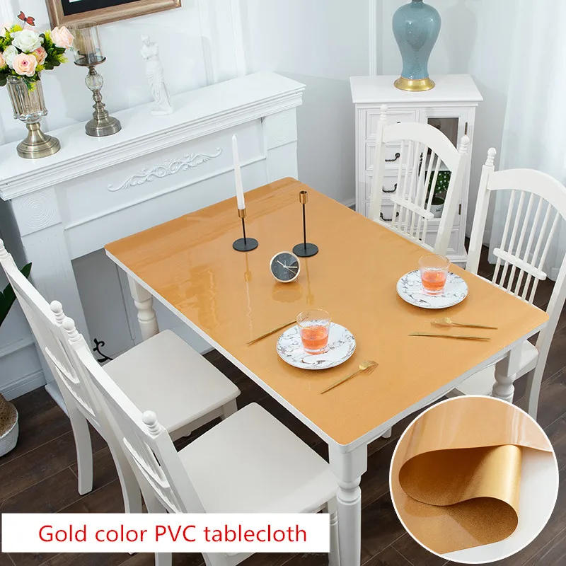 Роскошная золотая скатерть водонепроницаемый маслостойкий без запаха Мягкий