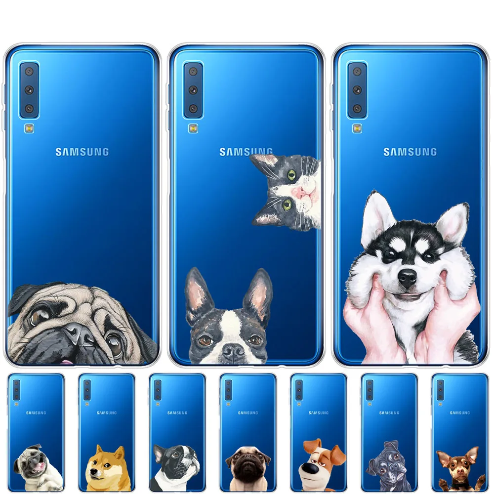 Чехол для Samsung A50 чехол Galaxy A60 A10 A30 A40 A70 A 50 2019 A9 A7 2018 Собака и кот Хаски Акита