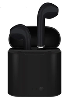 Black With Mic Box Беспроводные Bluetooth наушники i7S TWS портативные мини-музыкальные наушники стерео Bluetooth гарнитура с зарядным устройством наушники микрофон - Цвет: Black With Mic Box