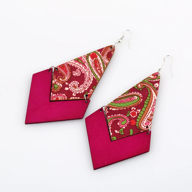 Женские серьги подвески в этническом стиле Find Me винтажные деревянные богемные