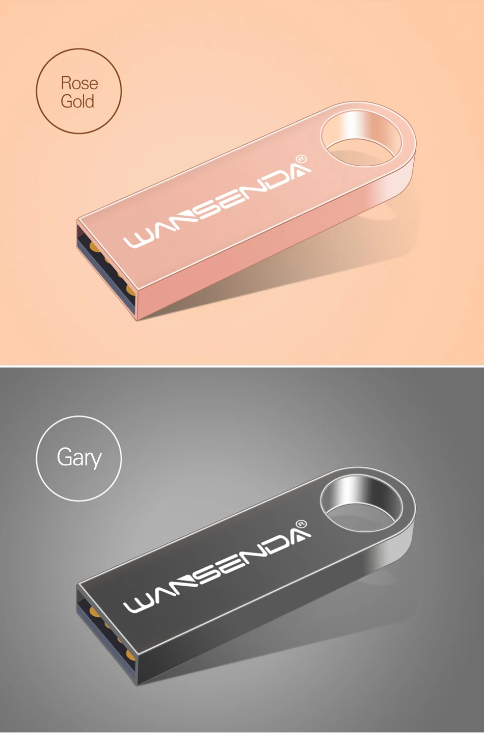 WANSENDA металлическая USB флеш-накопитель мини-накопитель 4 ГБ 8 ГБ 16 ГБ 326 ГБ 4 ГБ Флешка Водонепроницаемая ручка USB флэш-накопитель настраиваемый логотип