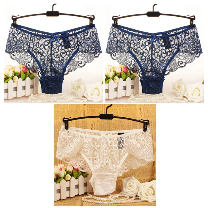 navy navy white Новое поступление, женское нижнее белье, сексуальные кружевные трусики большого размера, полностью кружевные дизайнерские трусы большого размера, /Розничная WP04 - Цвет: navy navy white