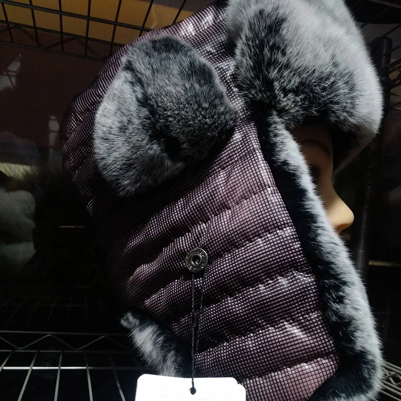 Fashion Colorful Winter Hat For Women Girls Bomber Hat Earflap Cap Cold Winter Thickening Warm real Fur Russian Trapper Hat