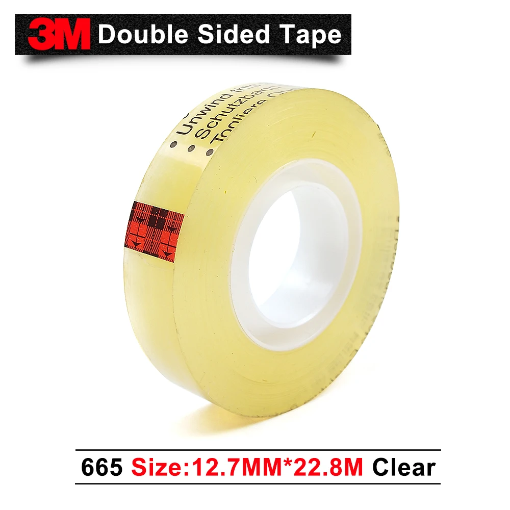 Лента скотч bopp 3m/3m 665 прозрачная Двухсторонняя клейкая 12 7 мм * 22 8 м 30 рулонов|3m scotch