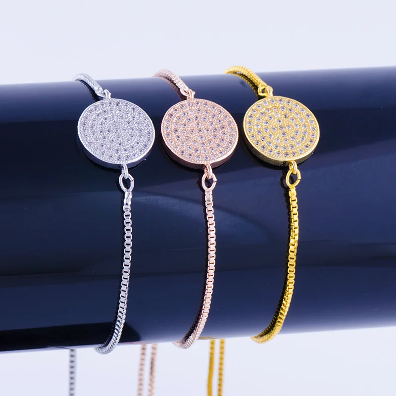 Оптовая продажа простых латунных Металлических Браслетов с подвесками для