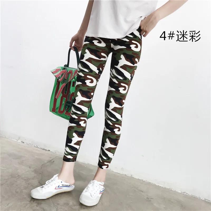 2021 Camouflage Womens for Leggins Graffiti Style Slim Stretch Trouser Army Green Leggings Deportes Pants | Женская одежда