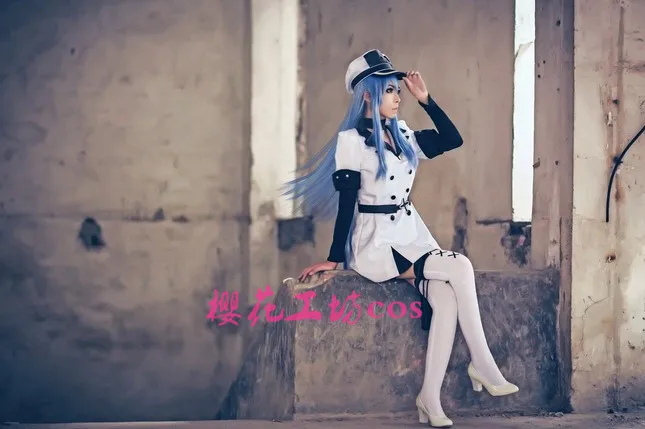 Akame ga KILL! Анимэ membunuh! Костюм для косплея Esdeath из платья + шапки шарфа 11 |