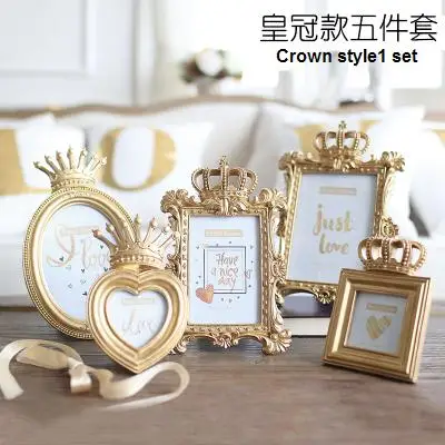 Креативная ретро Корона в европейском стиле комбинация фоторамка маятник 3 4 6 7 дюймов рамка из смолы с