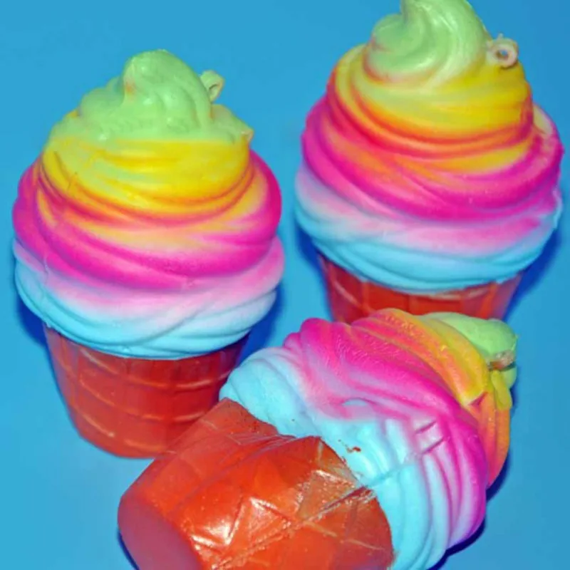 Jumbo Ranbow крем Мягкий рельеф новорожденный подарок для маленьких детей конус стресс для декора игрушки медленные игрушки Squishes PU восходящий запах