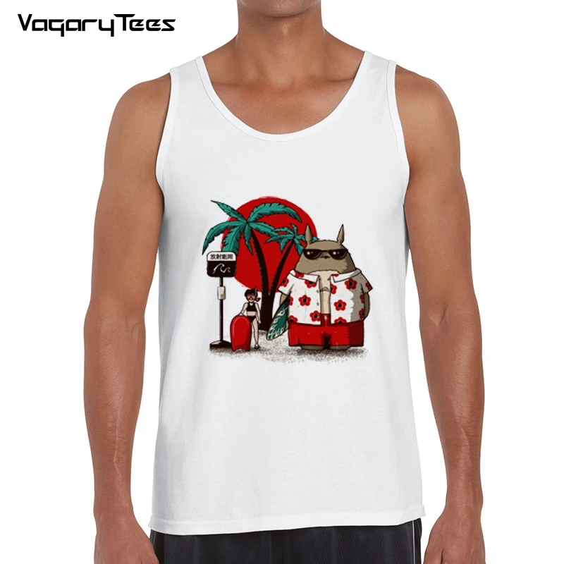 Totoro жилеты Весна Высокое качество Базовая однотонная одежда майка для мужчин