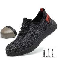 men safety work shoes breathable indestructible male steel toe anti smashing outdoor safety boots puncture proof work sneakers