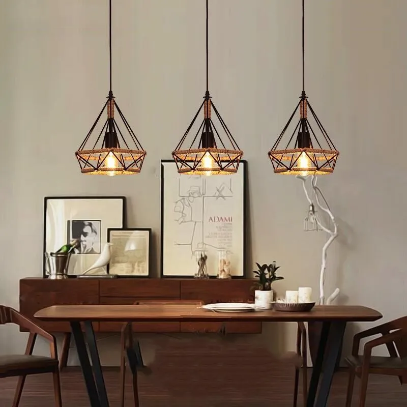 Современный черный birdcage подвесные светильники Утюг минималистский ретро свет